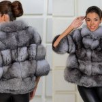 Girl in a silver fox fur coat