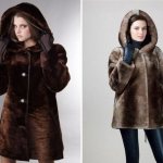 fashionable mouton fur coats with hood