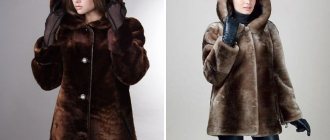 fashionable mouton fur coats with hood
